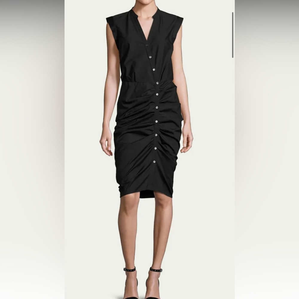 Veronica Beard sleeveless ruched poplin dress